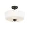 Z-Lite Arlington 3 Light Semi Flush Mount, Matte Black & Matte Opal 220SF3-MB - alternate 6